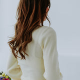 AUDREY BEIGE RIBBED LONGSLEEVE SHIRT