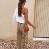 KHAKI LEOPARD PRINT BALLOON PANTS 09337