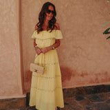 NOUR YELLOW LAYER DRESS