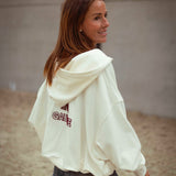 RIVE GAUCHE ECRU ZIP CARDIGAN