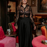 HOLIDAY CHEER BLACK LACE BLOUSE