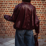 ASHBY BORDEAUX SHINY LEATHER JACKET