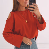 SOFIE RED CUT-OUT SWEATER