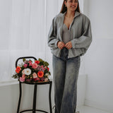 BRITT GREY LEATHER JACKET