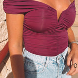 VIVIANA BURGUNDY TOP
