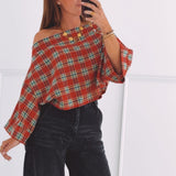 FIEN RED CHECKERED BLOUSE