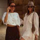 THELMA ECRU RUFFLE DRESS