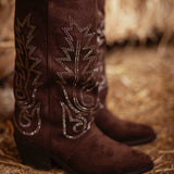 YEE-HAW BROWN DIAMOND COWBOY BOOTS