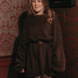 SNUGGLE SEASON BROWN KNITTED DRESS
