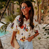SARDINES ECRU SUMMER PRINT BLOUSE