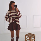 MARILOU BORDEAUX LEATHER SKIRT