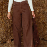 BROWN WIDE LEG JEANS 9046-10