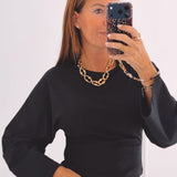 ANGELINA BLACK LONGSLEEVE SHIRT