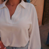 RACHIDA WHITE BASIC BLOUSE
