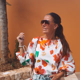 MURCIA WHITE FLOWER BLOUSE