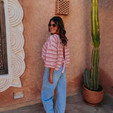 SOMAYA PINK STRIPED T-SHIRT