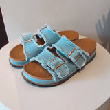 YULIANA LIGHT BLUE DENIM SLIPPERS