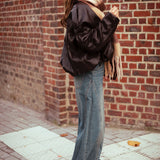 ASHBY BROWN SHINY LEATHER JACKET