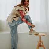 CASSANDRA RED CHECKERED LONGSLEEVE SHIRT