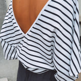 SEREN WHITE/DARK BLUE STRIPED T-SHIRT