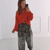 MAXIME KHAKI ARMY RHINESTONE BALLOON PANTS