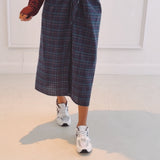 FIEN DARK BLUE CHECKERED SKIRT