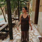PASION BROWN CROCHET TOP