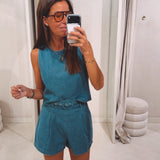 MARIJKE BLUE DENIM TWO-PIECE SET