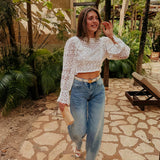 AMIGA WHITE CROCHET BLOUSE