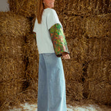 FREYA GREY SWEATER / OLIVE GREEN SLEEVES