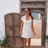 CATALINA ECRU POLKADOTS DRESS