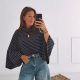 ANYA DARK BLUE STRIPED SWEATER