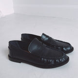 DARK BLUE LEATHER LOAFERS