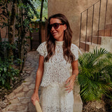 SALVACION ECRU LACE TWO-PIECE SET