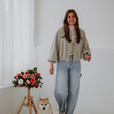 VERONIQUE GREY BOMBER JACKET