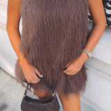 NOVALEE BROWN FLUFFY TOP