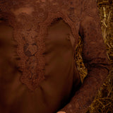 DEMI BROWN LACE BLOUSE