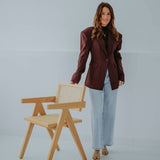 ANOUSHKA'S GO-TO DARK BURGUNDY BLAZER
