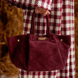 CLARABELLE BURGUNDY SUEDE BAG