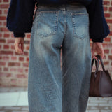 BLUE WIDE LEG JEANS A3412-B