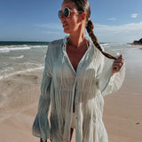 PRE-ORDER OAXACA MINT BEACH BLOUSE DRESS