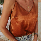 MELOSA TERRACOTTA SATIN PEARL TOP PRE-ORDER