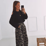 SOFIE BLACK CUT-OUT SWEATER