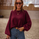 EILEEN BURGUNDY KNITTED SWEATER