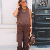 NOVALEE TAUPE FLUFFY TOP