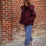 VANESSA BORDEAUX PUFFER JACKET