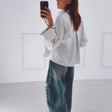ROMILLY ECRU CHECKERED BLOUSE