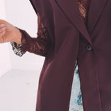 RACHEL BURGUNDY SLEEVELESS BLAZER