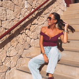 VIVIANA BURGUNDY TOP