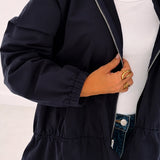 IRINA DARK BLUE LACE ZIP JACKET